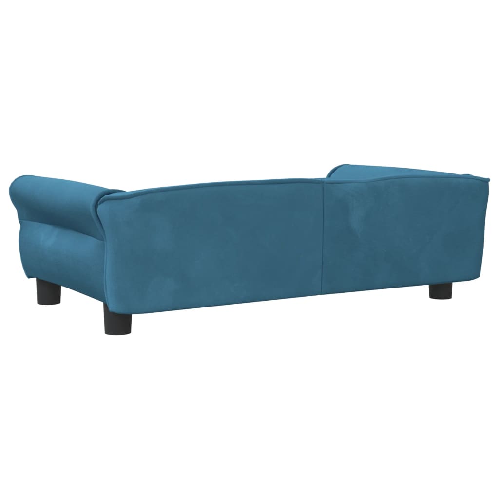 Cama para cães 95x55x30 cm veludo azul