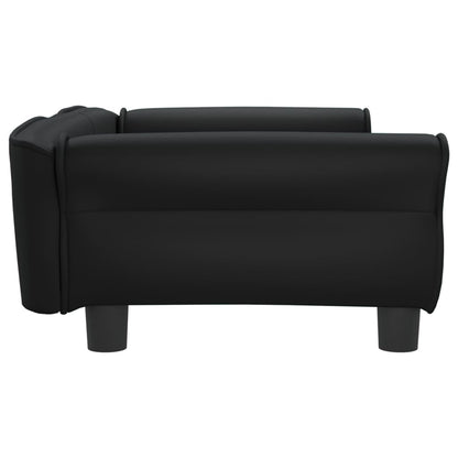 Cama para cães 95x55x30 cm couro artificial preto