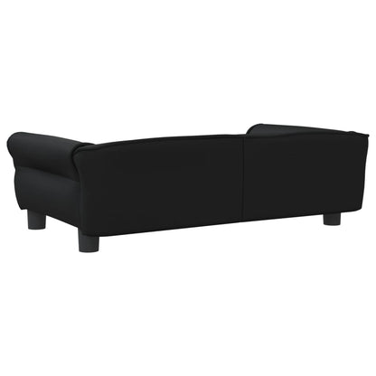 Cama para cães 95x55x30 cm couro artificial preto