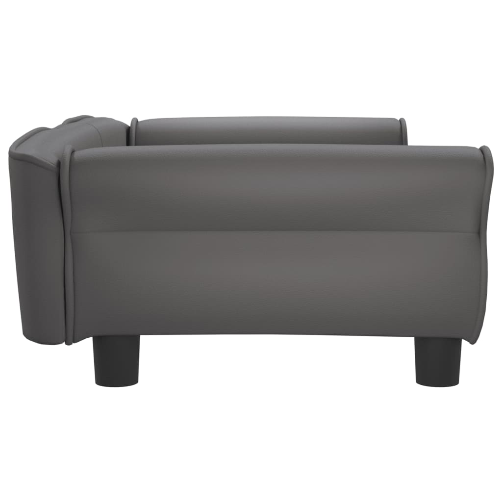 Cama para cães 95x55x30 cm couro artificial cinzento