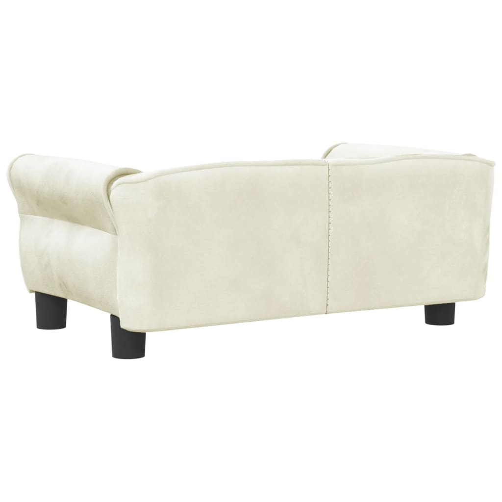 Cama para cães 70x45x30 cm veludo cor creme