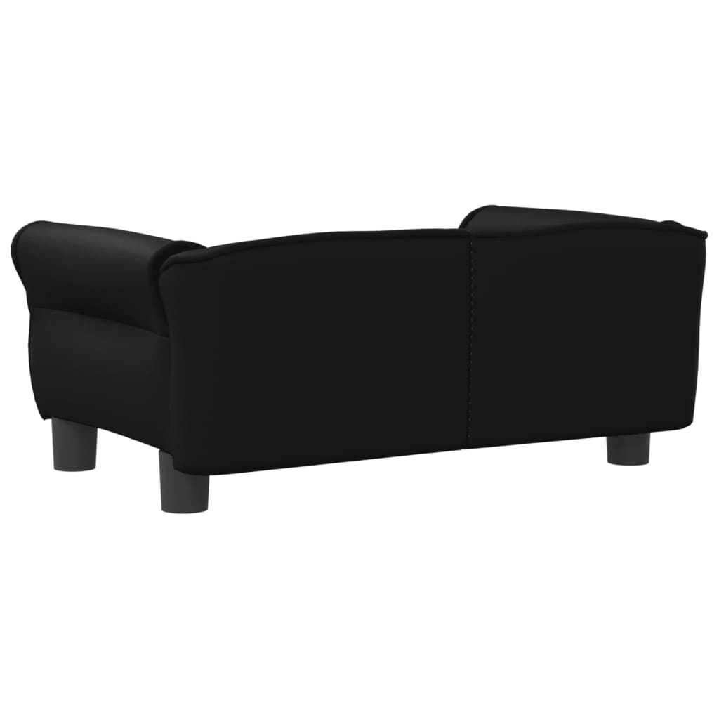 Cama para cães 70x45x30 cm couro artificial preto