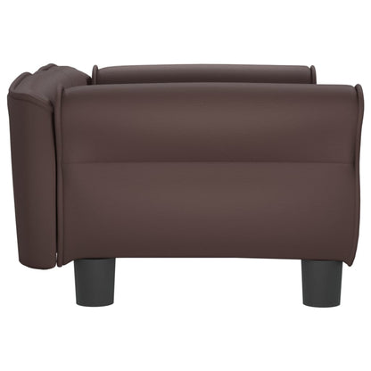 Cama para cães 70x45x30 cm couro artificial castanho