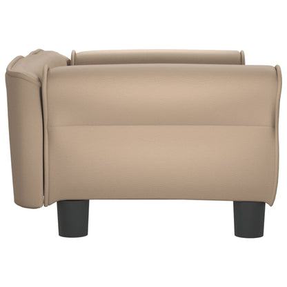 Cama para cães 70x45x30 cm couro artificial cappuccino