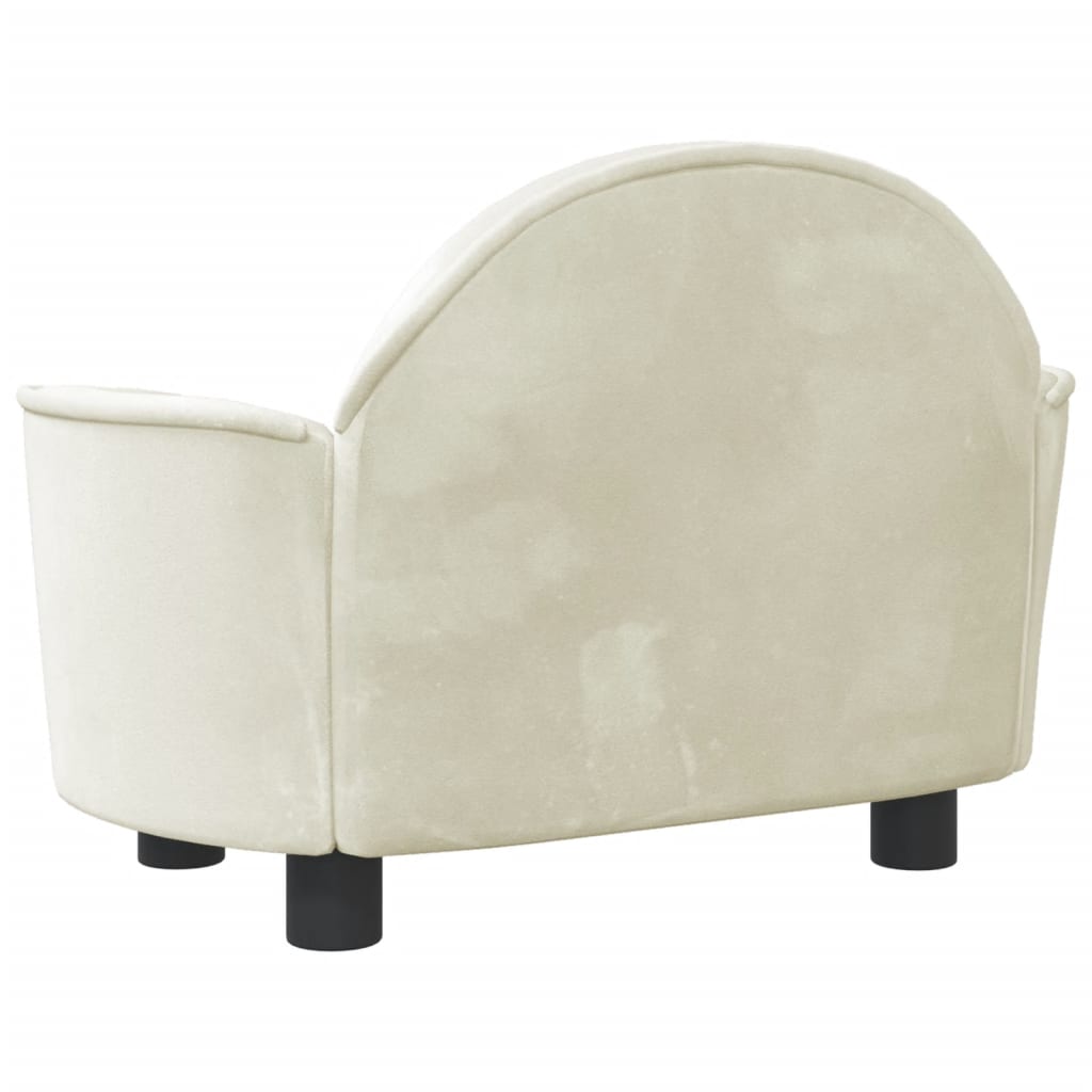 Cama para cães 66x40x45 cm veludo cor creme