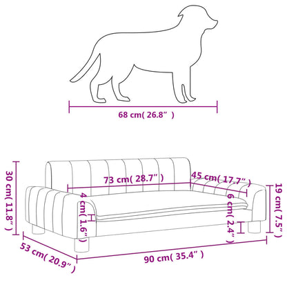 Cama para cães 90x53x30 cm tecido cor creme