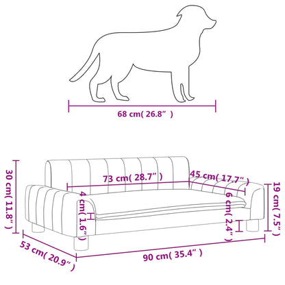 Cama para cães 90x53x30 cm tecido preto