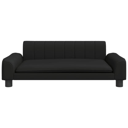 Cama para cães 90x53x30 cm couro artificial preto