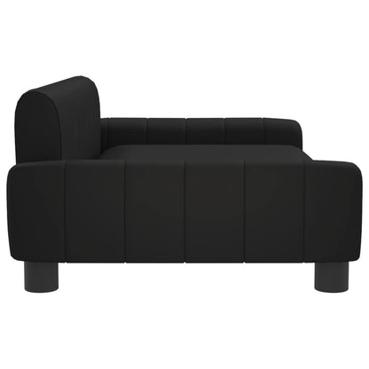 Cama para cães 90x53x30 cm couro artificial preto