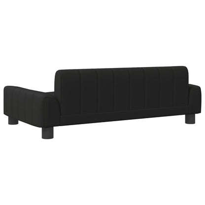 Cama para cães 90x53x30 cm couro artificial preto