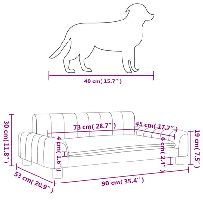 Cama para cães 90x53x30 cm couro artificial castanho