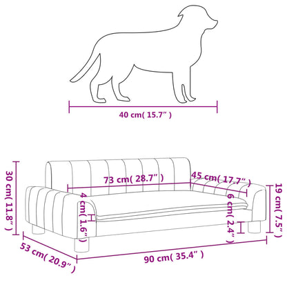 Cama para cães 90x53x30 cm couro artificial cinzento