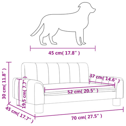 Cama para cães 70x45x30 cm tecido cinzento-claro