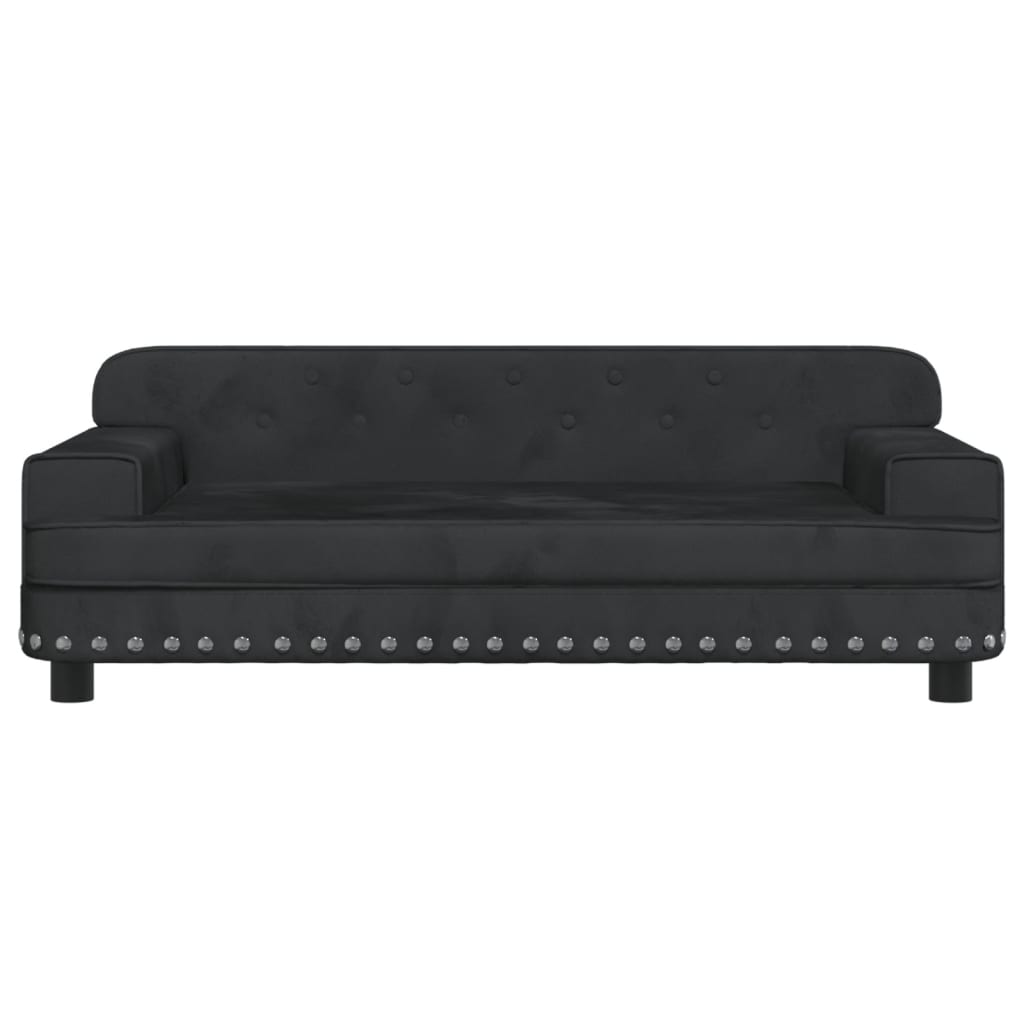 Cama para cães 90x53x30 cm veludo preto