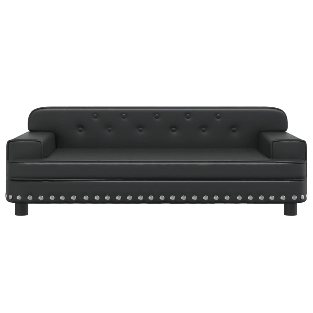 Cama para cães 90x53x30 cm couro artificial preto