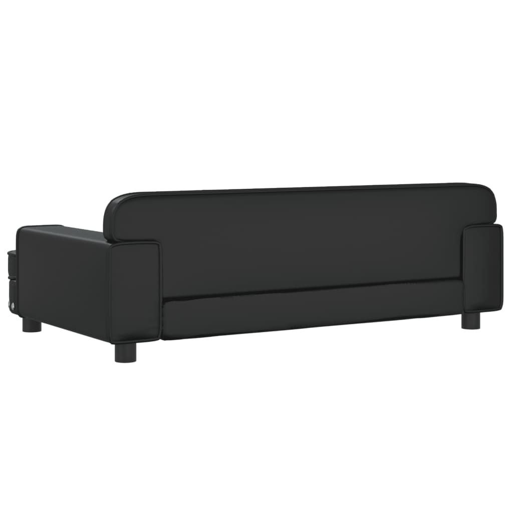 Cama para cães 90x53x30 cm couro artificial preto