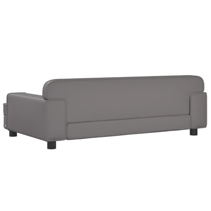 Cama para cães 90x53x30 cm couro artificial cinzento