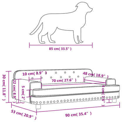 Cama para cães 90x53x30 cm couro artificial cinzento