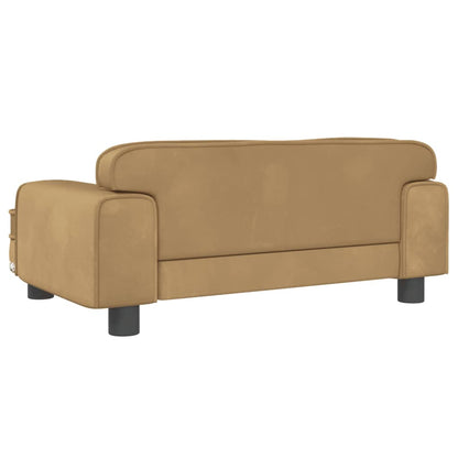 Cama para cães 70x45x30 cm veludo castanho