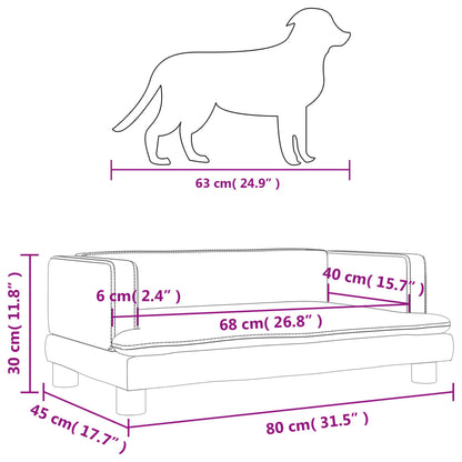 Cama para cães 70x45x30 cm veludo cor creme