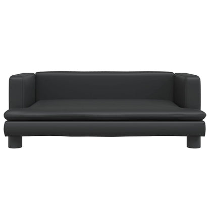 Cama para cães 80x45x30 cm couro artificial preto