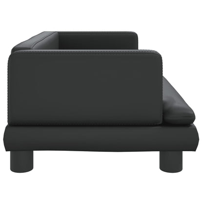 Cama para cães 80x45x30 cm couro artificial preto