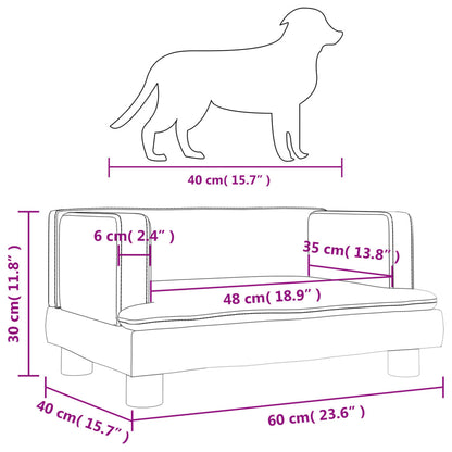 Cama para cães 60x40x30 cm veludo cinzento-escuro