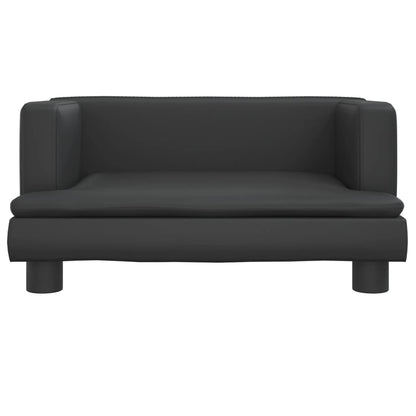 Cama para cães 60x40x30 cm couro artificial preto