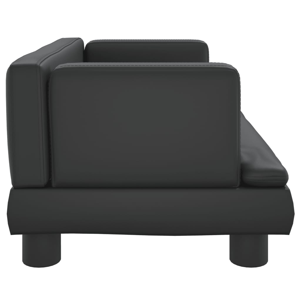 Cama para cães 60x40x30 cm couro artificial preto