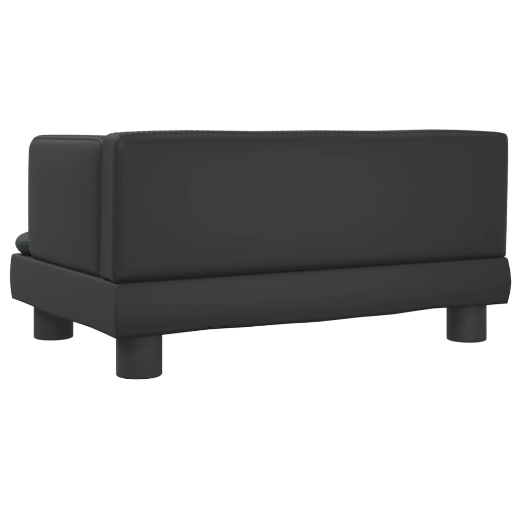 Cama para cães 60x40x30 cm couro artificial preto