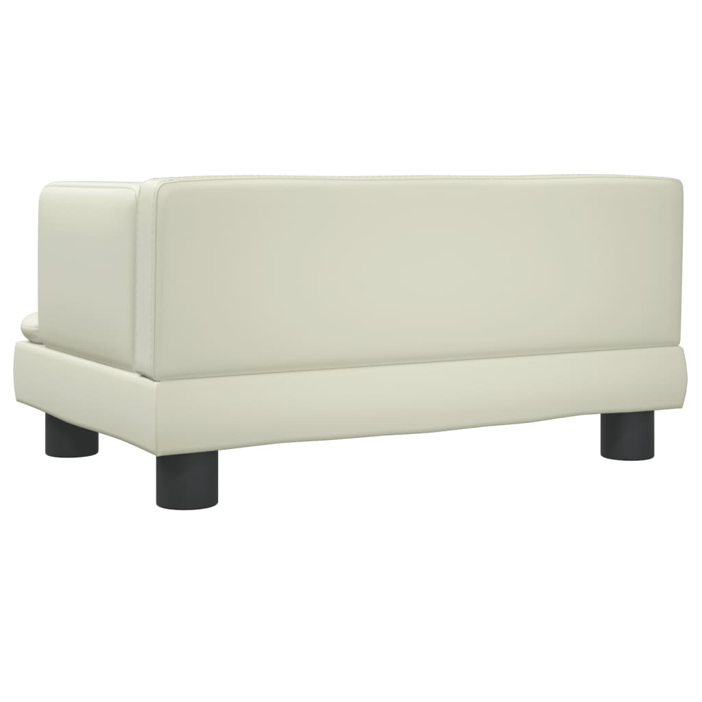 Cama para cães 60x40x30 cm couro artificial cor creme