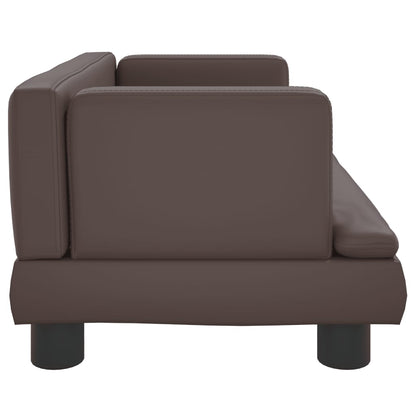 Cama para cães 60x40x30 cm couro artificial castanho