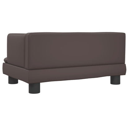 Cama para cães 60x40x30 cm couro artificial castanho