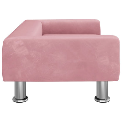 Cama para cães 70x45x26,5 cm veludo rosa