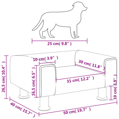 Cama para cães 50x40x26,5 cm veludo cinzento-escuro