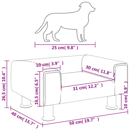 Cama para cães 50x40x26,5 cm veludo preto