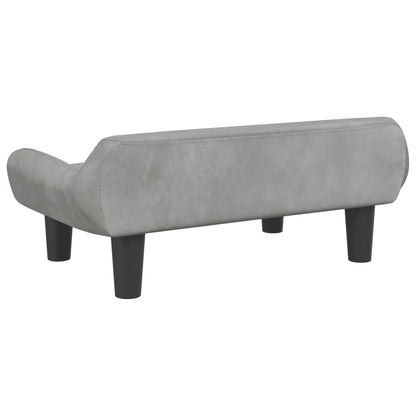 Cama para cães 70x40x24 cm veludo cinzento-claro