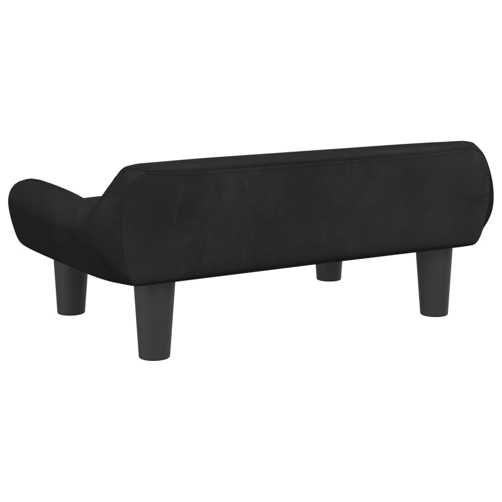 Cama para cães 70x40x24 cm veludo preto