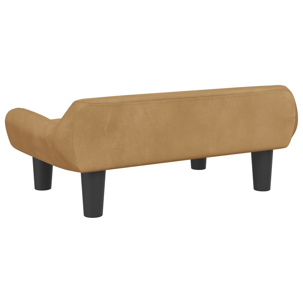 Cama para cães 70x40x24 cm veludo castanho