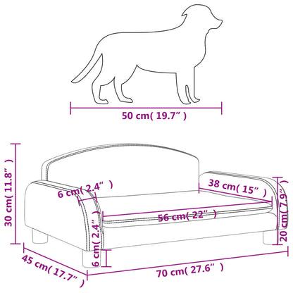 Cama para cães 70x45x30 cm tecido cor creme