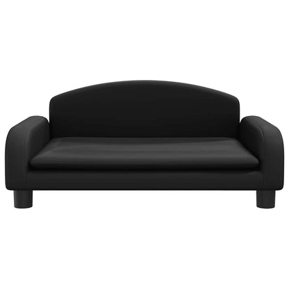 Cama para cães 70x45x30 cm couro artificial preto