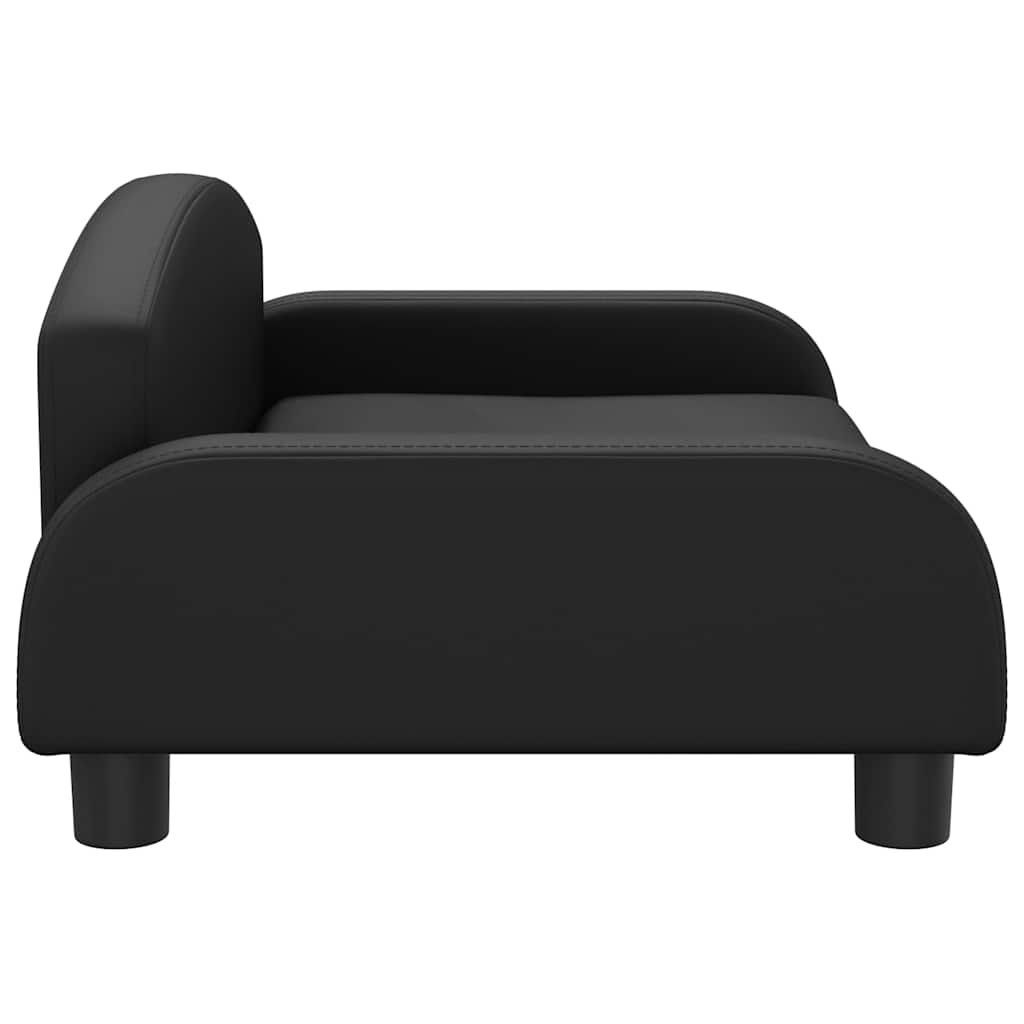 Cama para cães 70x45x30 cm couro artificial preto