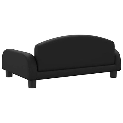 Cama para cães 70x45x30 cm couro artificial preto