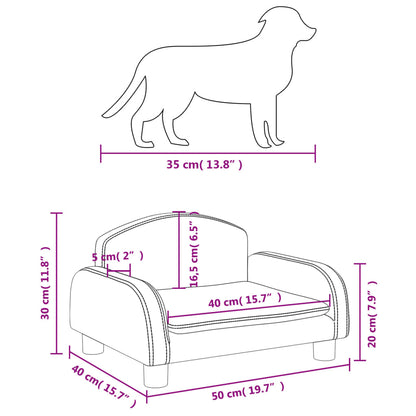 Cama para cães 50x40x30 cm couro artificial cinzento