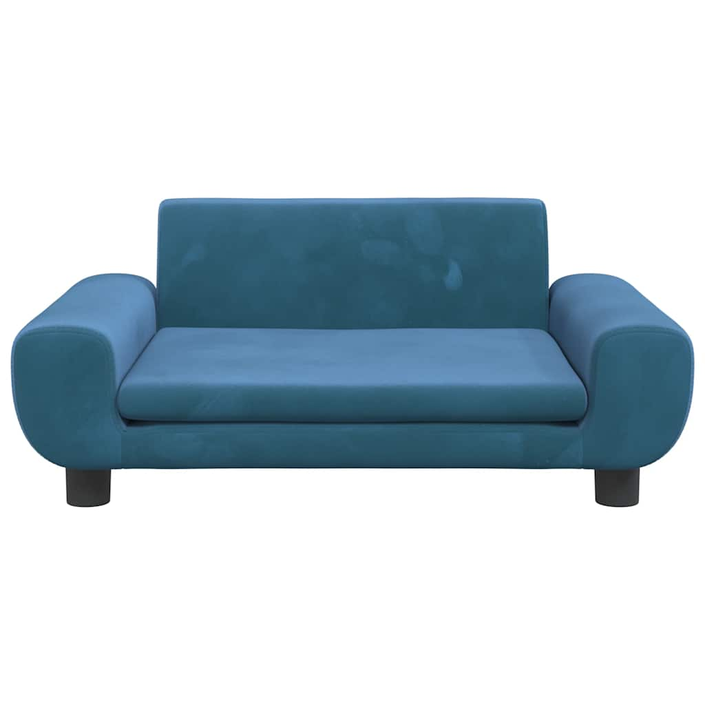 Cama para cães 70x45x33 cm veludo azul