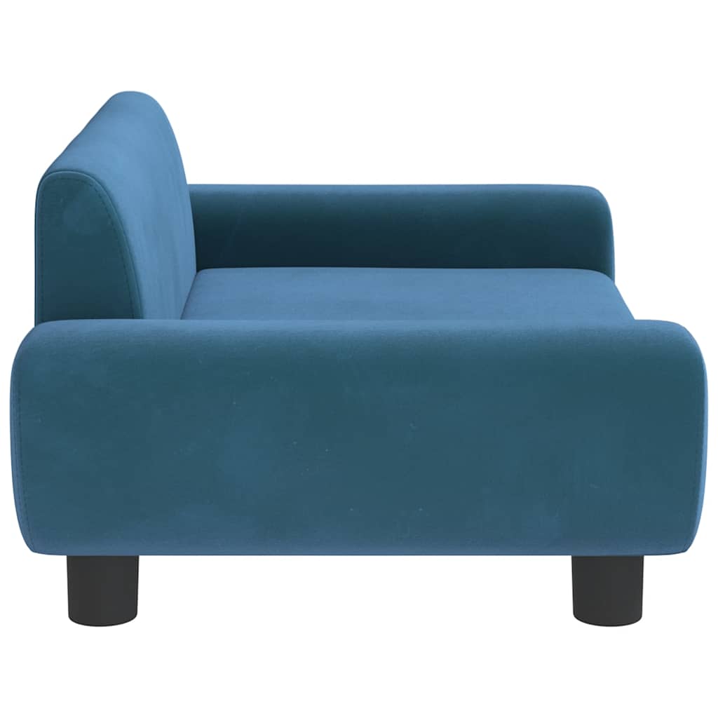 Cama para cães 70x45x33 cm veludo azul