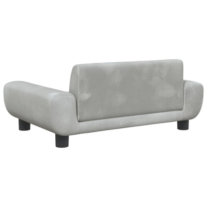 Cama para cães 70x45x33 cm veludo cinzento-claro