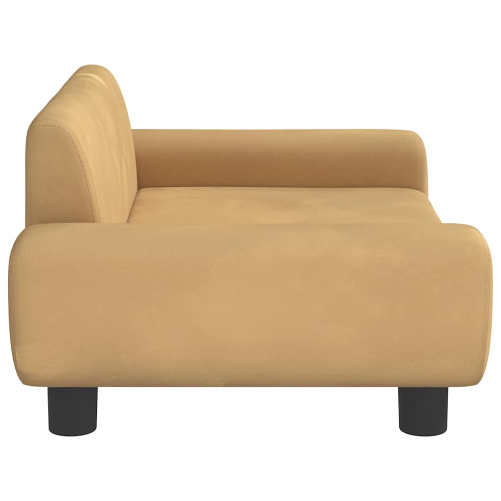 Cama para cães 70x45x33 cm veludo castanho