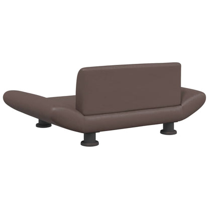 Cama para cães 70x45x28 cm couro artificial castanho