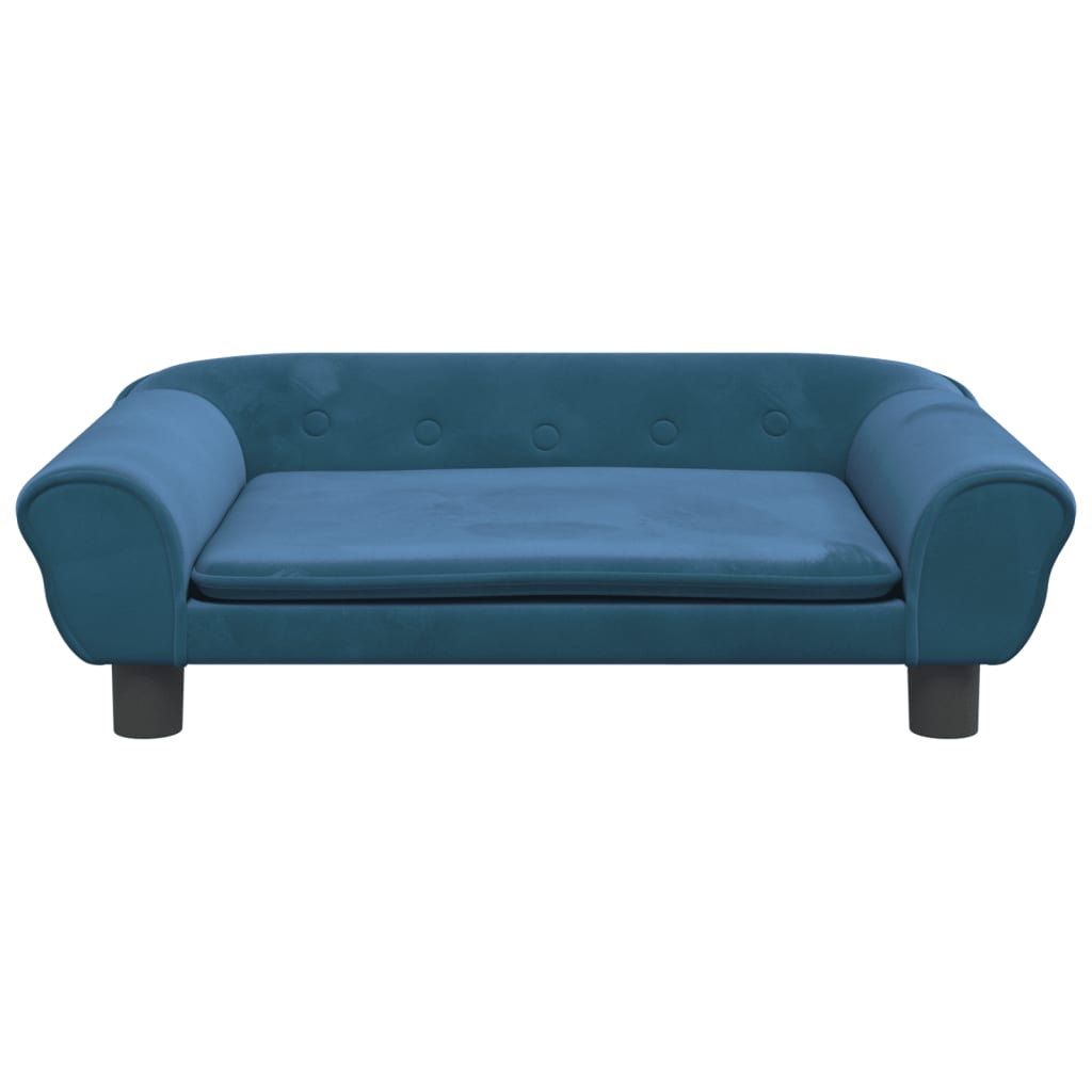 Cama para cães 70x48x22 cm veludo azul